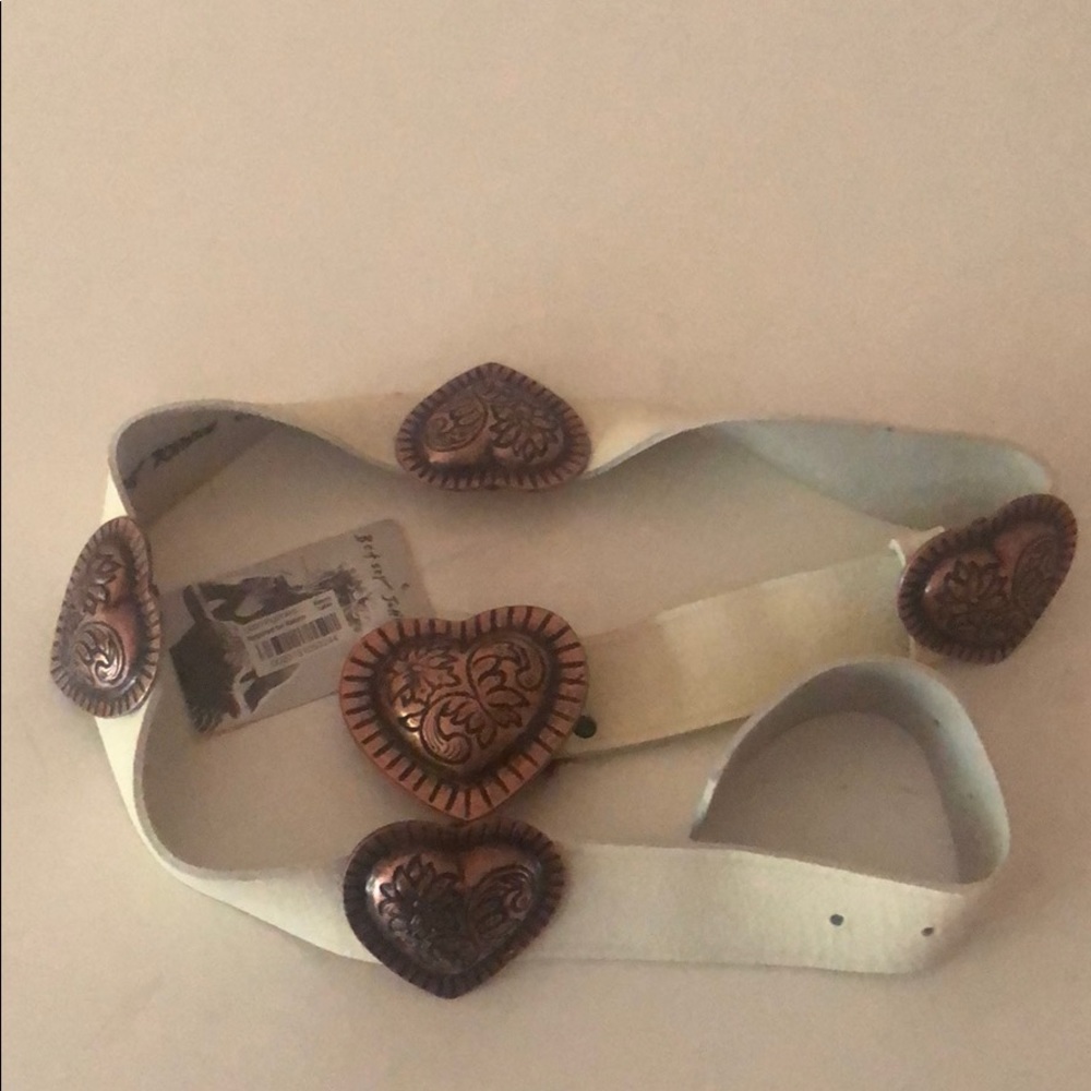 Betsy Johnson Heart Leather Belt